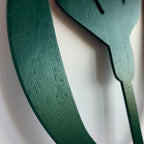 Particolare fiore in legno verde, foglia, BECCA