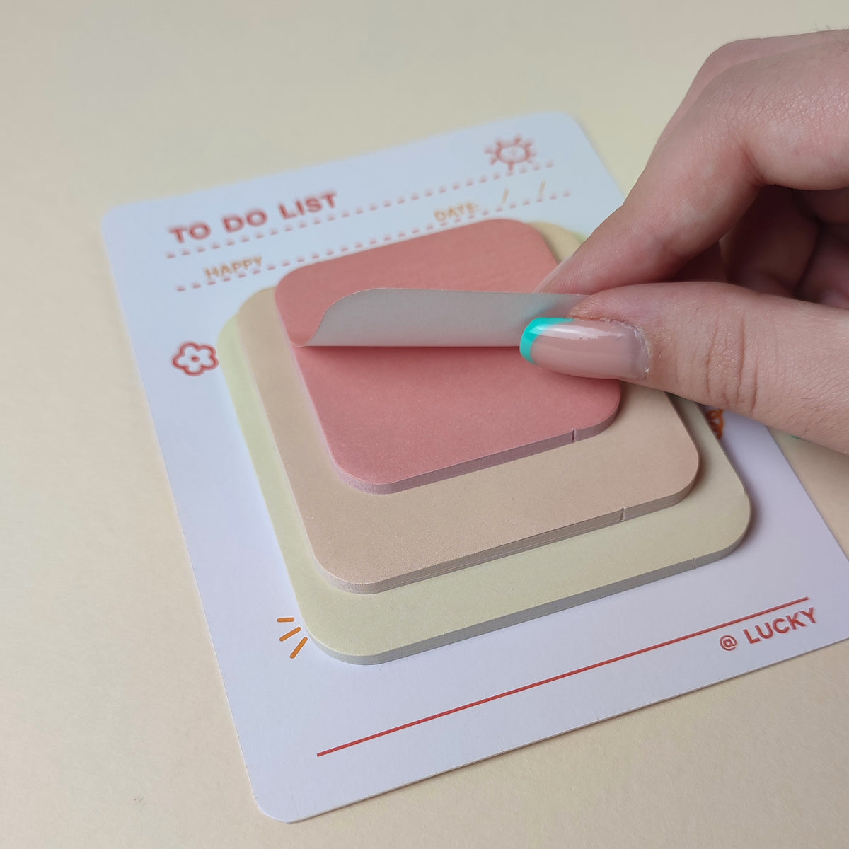 Particolare fogli adesivi s-note, BECCA