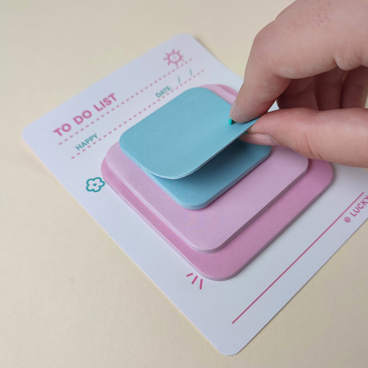 Particolare fogli adesivi s-note, BECCA