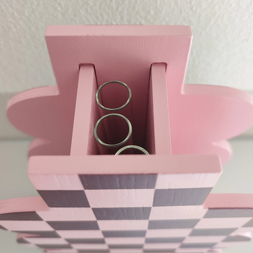 vaso in legno PINK CHECK