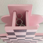 vaso in legno PINK CHECK