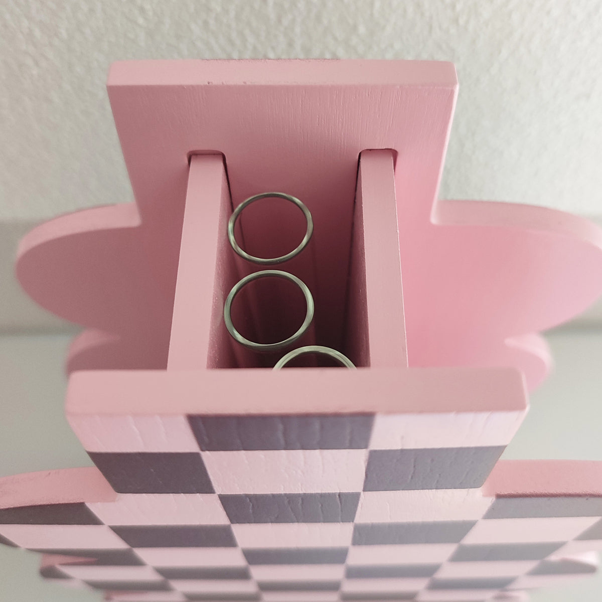 vaso in legno PINK CHECK