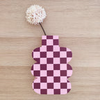 vaso in legno PINK CHECK