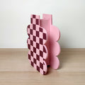 vaso in legno PINK CHECK