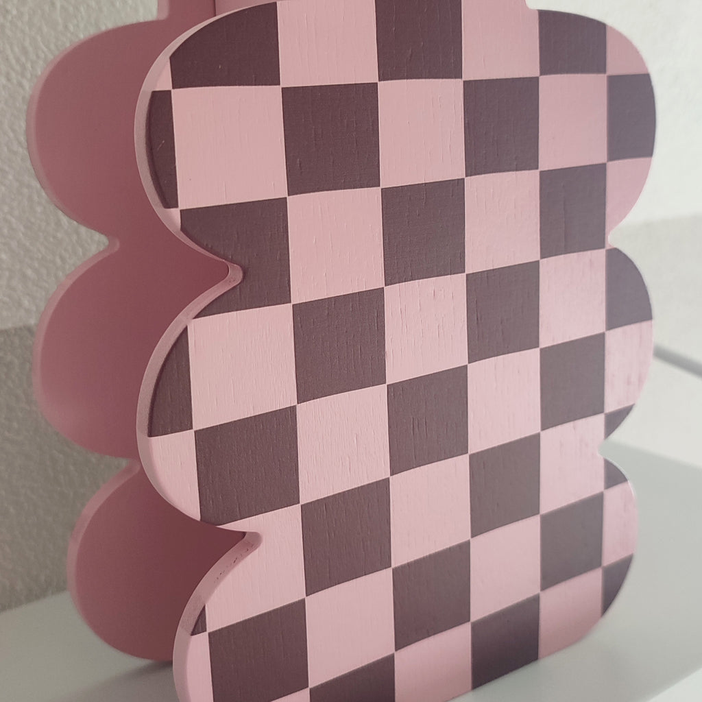 vaso in legno PINK CHECK