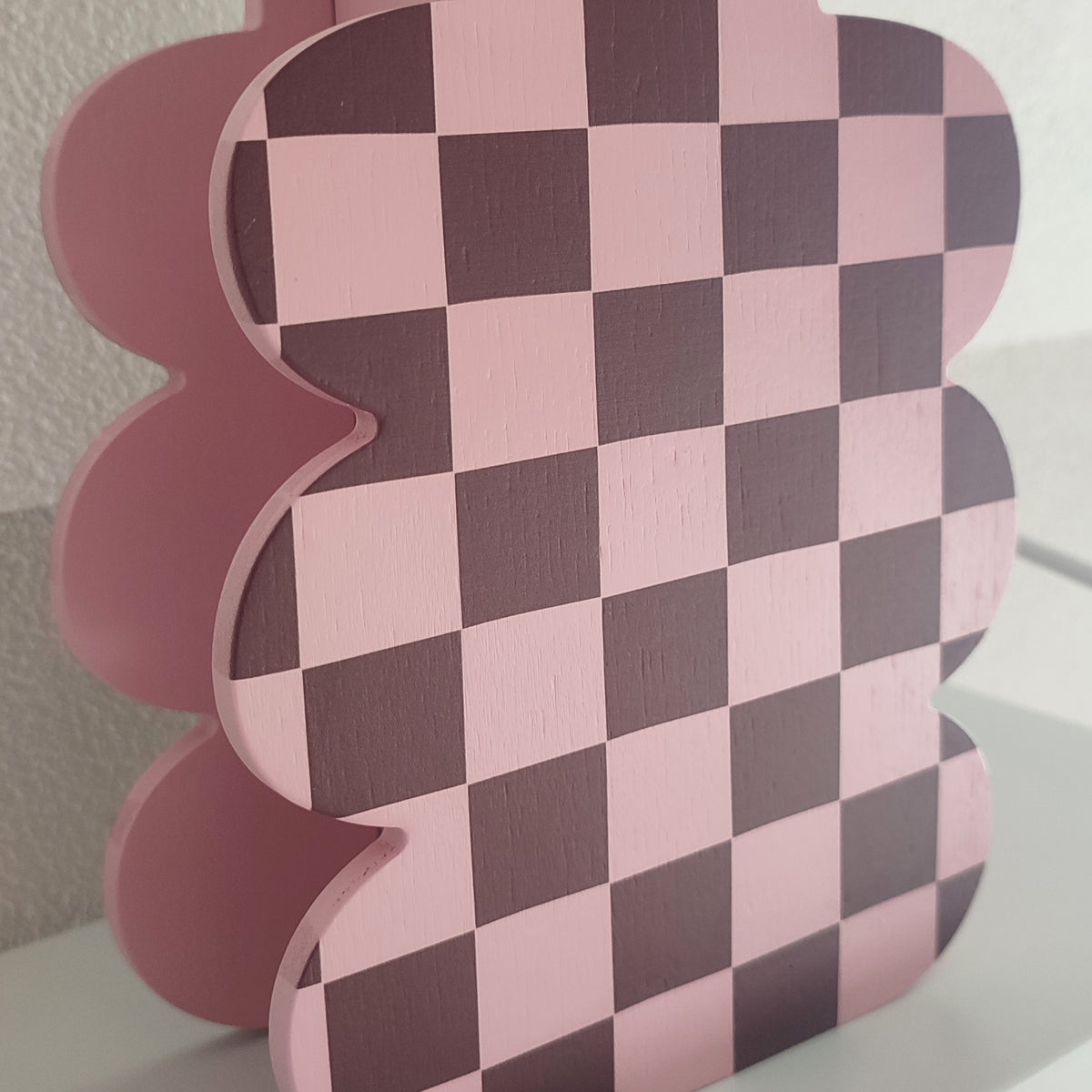 vaso in legno PINK CHECK