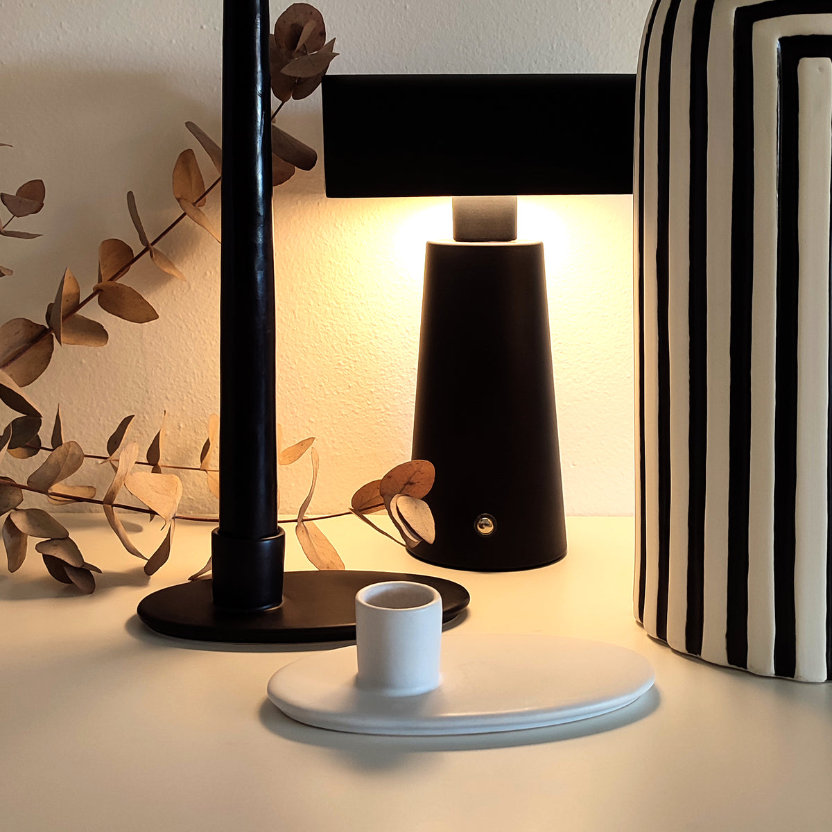 Collezione porta candela ONE BECCA, ceramica design minimalista, BECCA