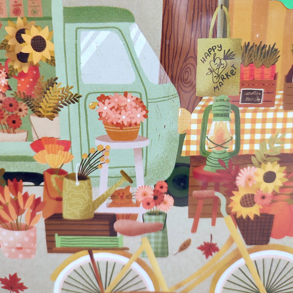 Dettaglio dell’illustrazione del puzzle Marché D’Automne, mercato autunnale