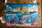 Puzzle Seul Au Monde da 1000 pezzi montato su un tavolo, formato 68 x 48 cm
