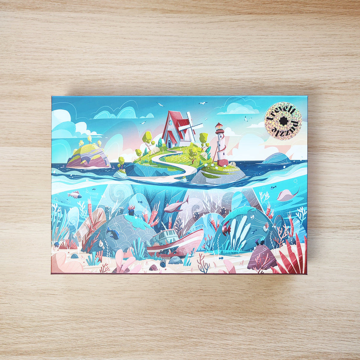 Puzzle Seul Au Monde di Trevell completato, illustrazione di Etienne Péran sul tema del viaggio, BECCA