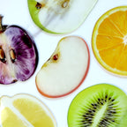 Segnalibro in acrilico trasparente a forma di frutta: arancia, kiwi, limone, mela, pera o uva, BECCA