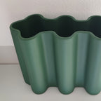 Vaso Onda, verde bosco, dettaglio apertura per fiori, BECCA
