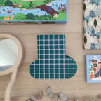 Vaso in legno Grid, visto dall'alto, con puzzle, specchio, quaderno, BECCA