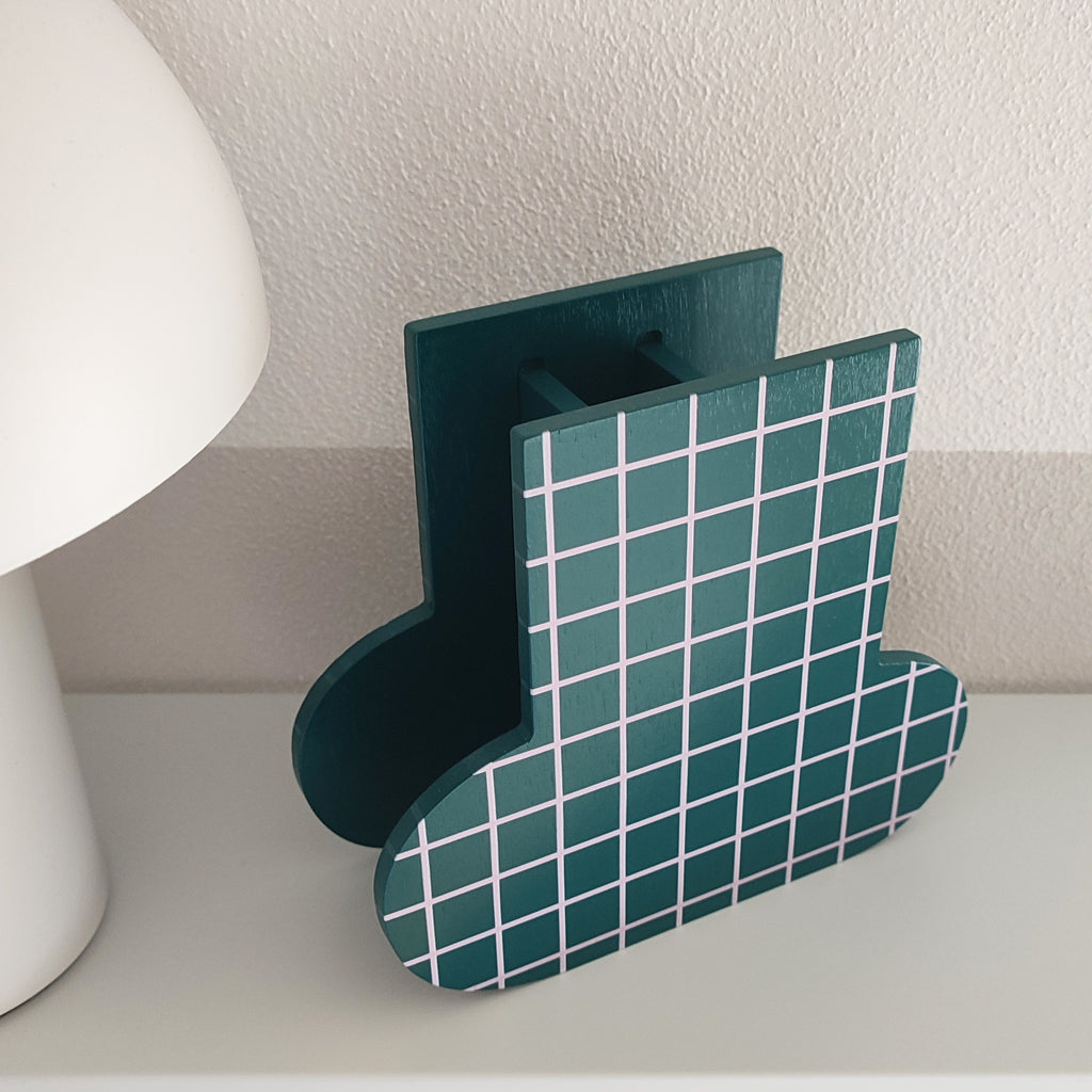 Vaso in legno Grid, in legno, sfondo neutro, BECCA