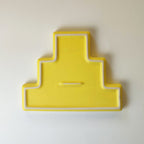 Vassoio decorativo Jewe, in ceramica, giallo, dettaglio retro, BECCA