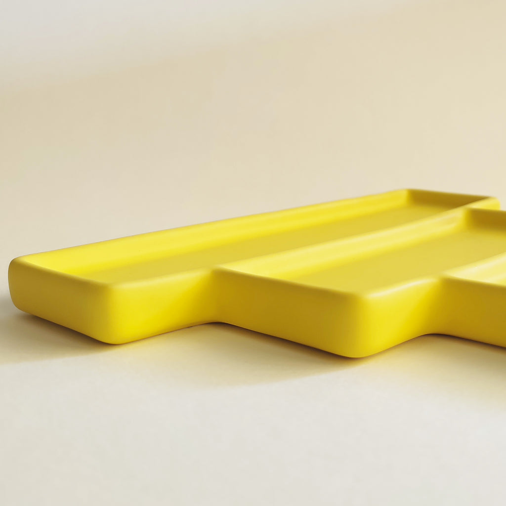 Vassoio Jewe giallo, dettaglio laterale, BECCA